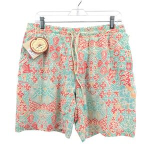NEW Faherty Shorelite Swim Trunks Mens Large 7" Shorts Multi Tropic Cay Block